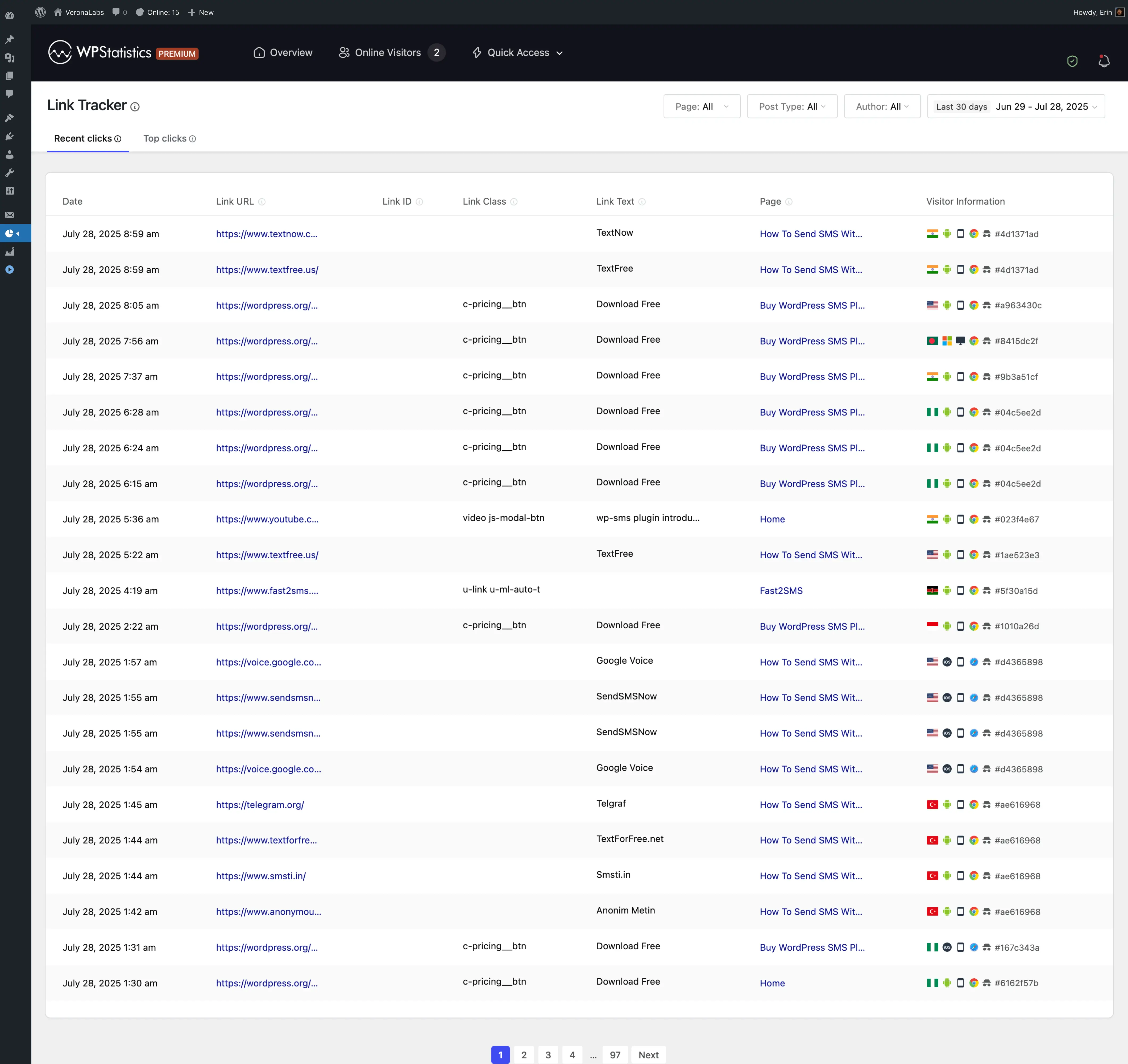 Data Plus link tracker