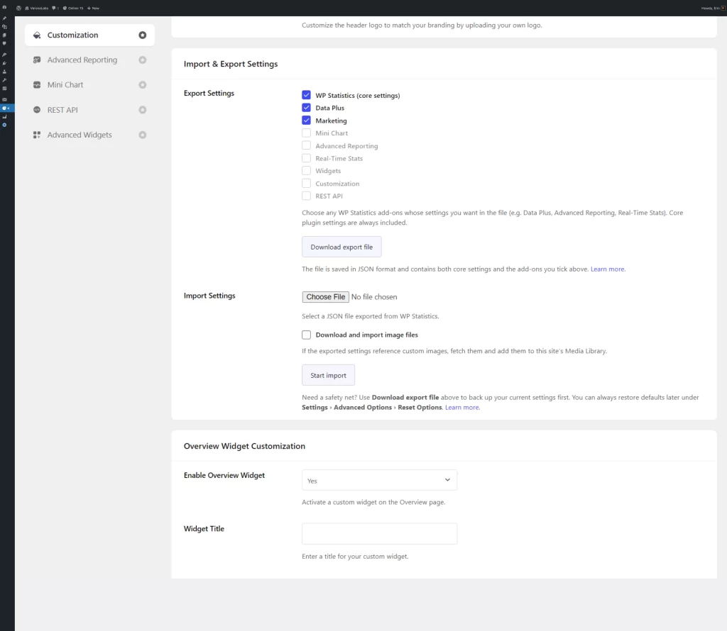 Import Export Screenshot