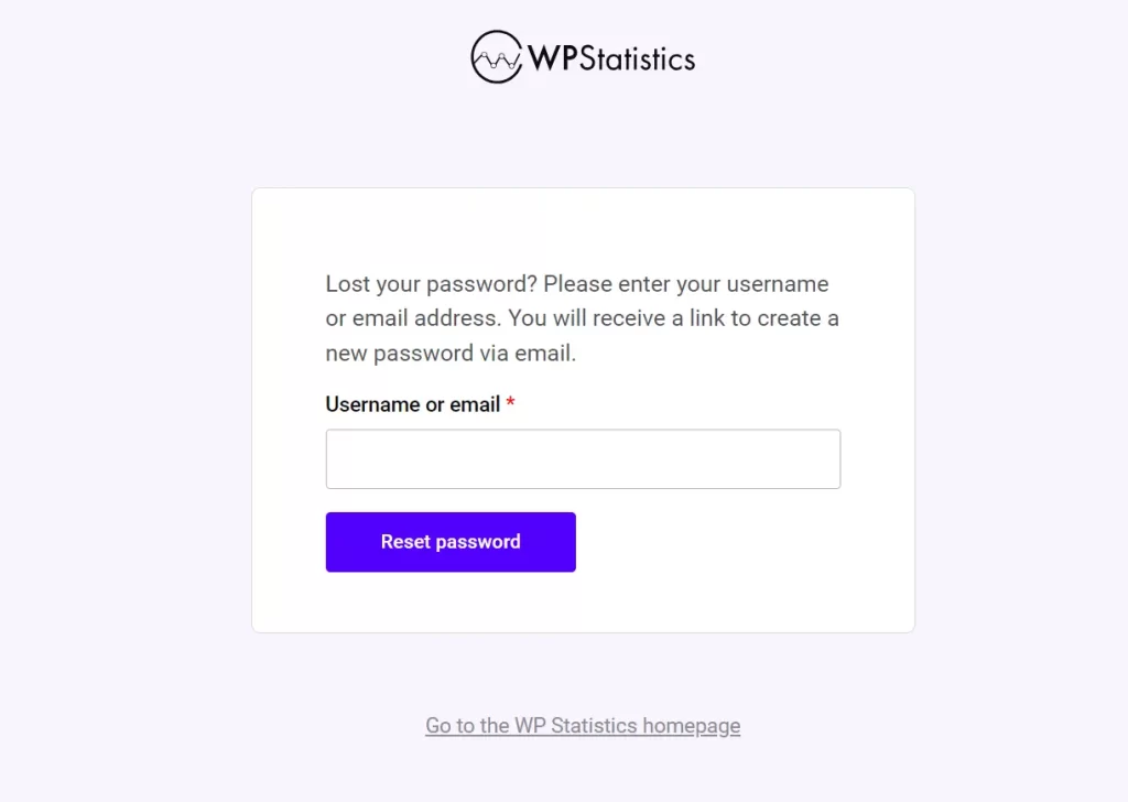 WP-Statistics-Forget-Password-Page