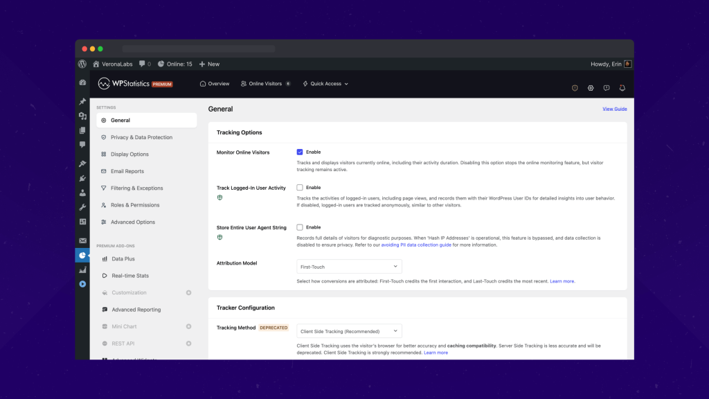 Redesigned Settings and Optimization Pages of WP Statistics