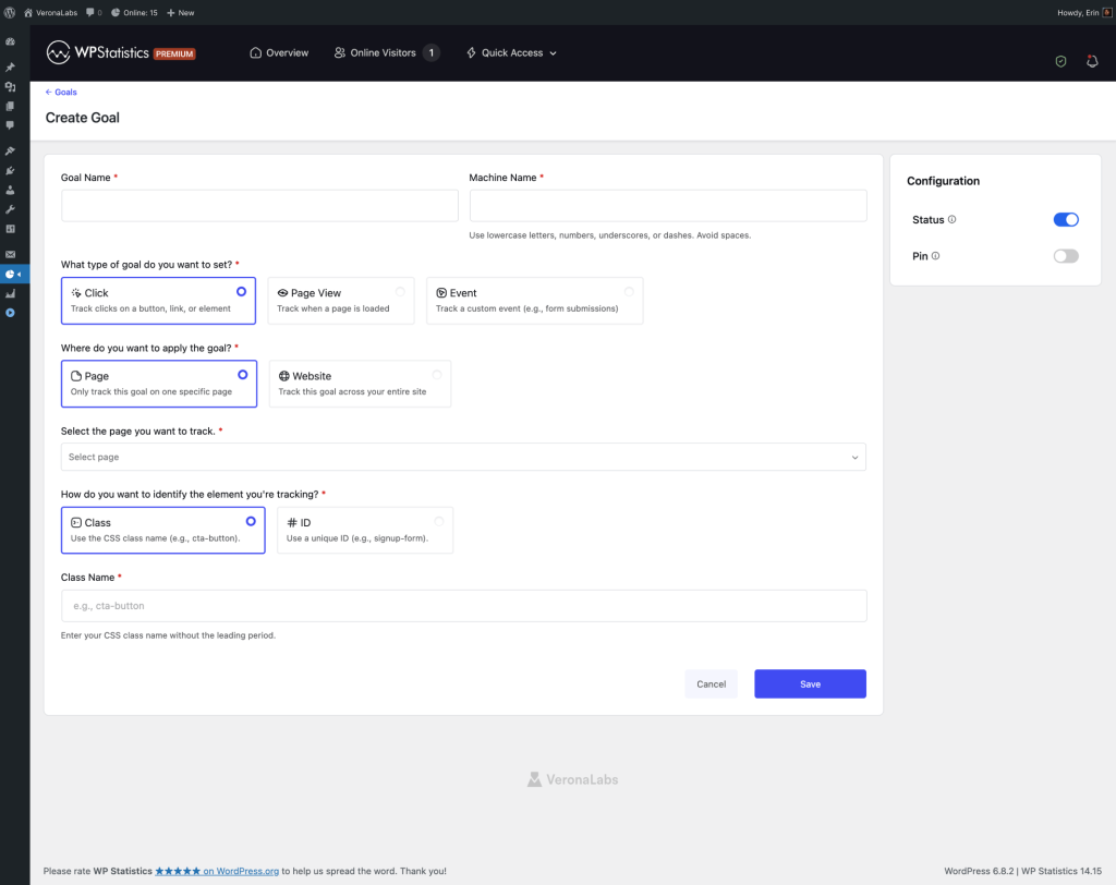 Create Goal Click
