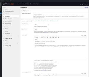 Settings: Email reports
